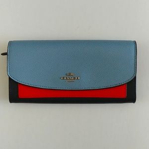 Coach Slim Evenlope wallet in Geometric Color block Leather F56492